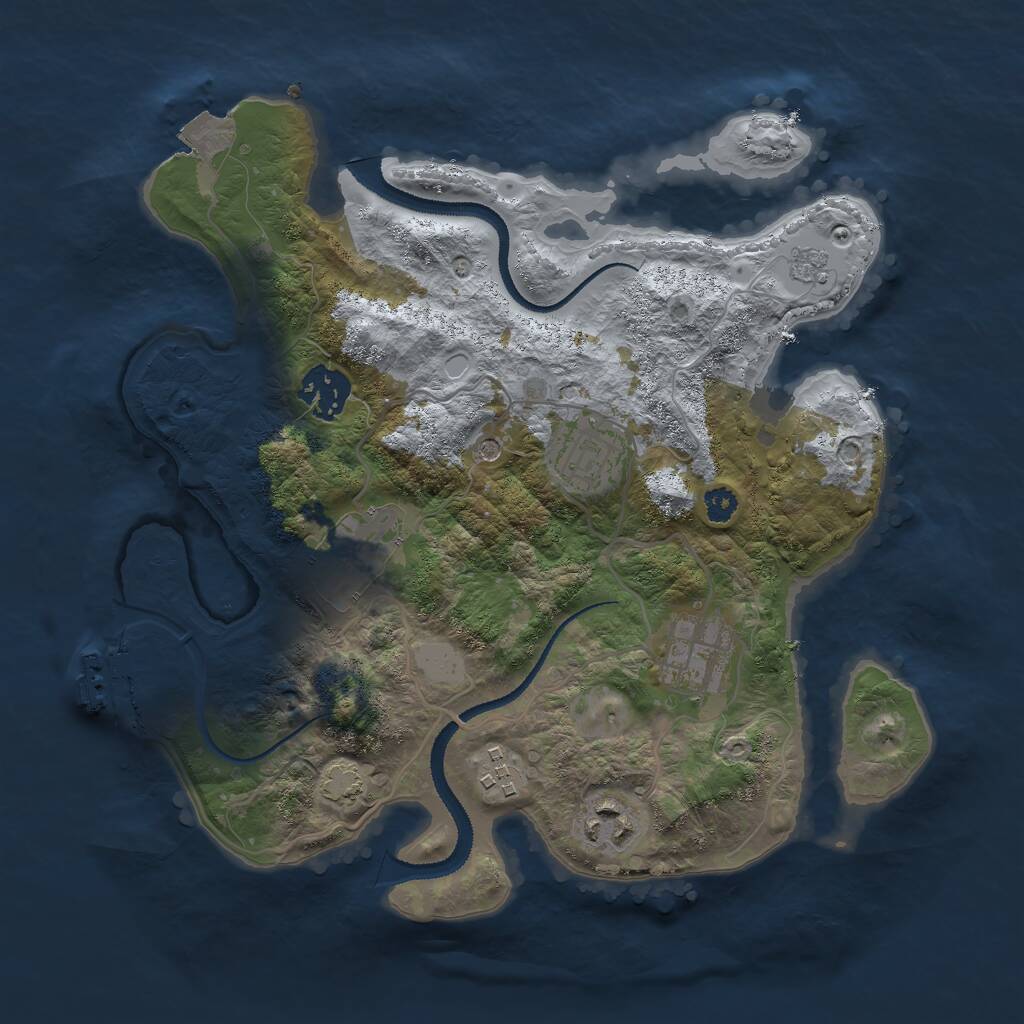 Rust Map: Procedural Map, Size: 3000, Seed: 985874457, 11 Monuments
