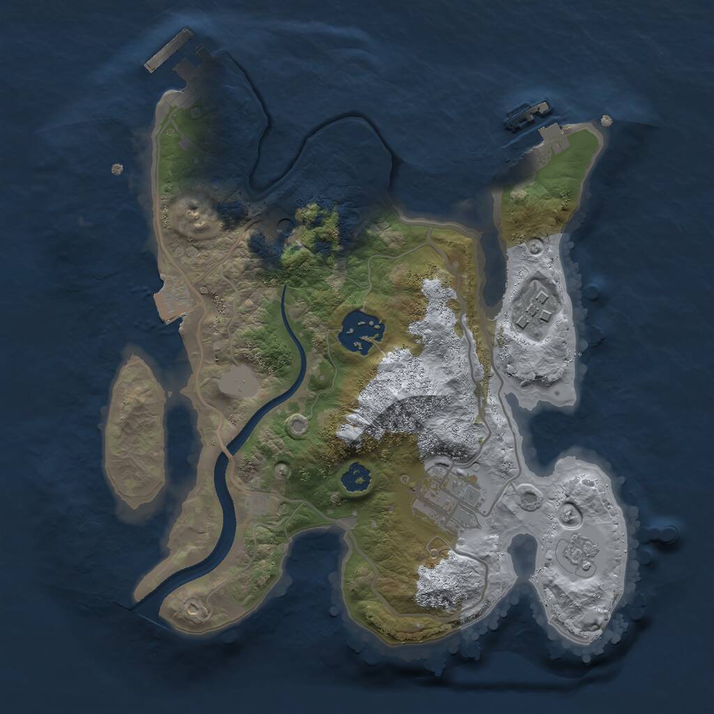 Rust Map: Procedural Map, Size: 2500, Seed: 1507662161, 8 Monuments