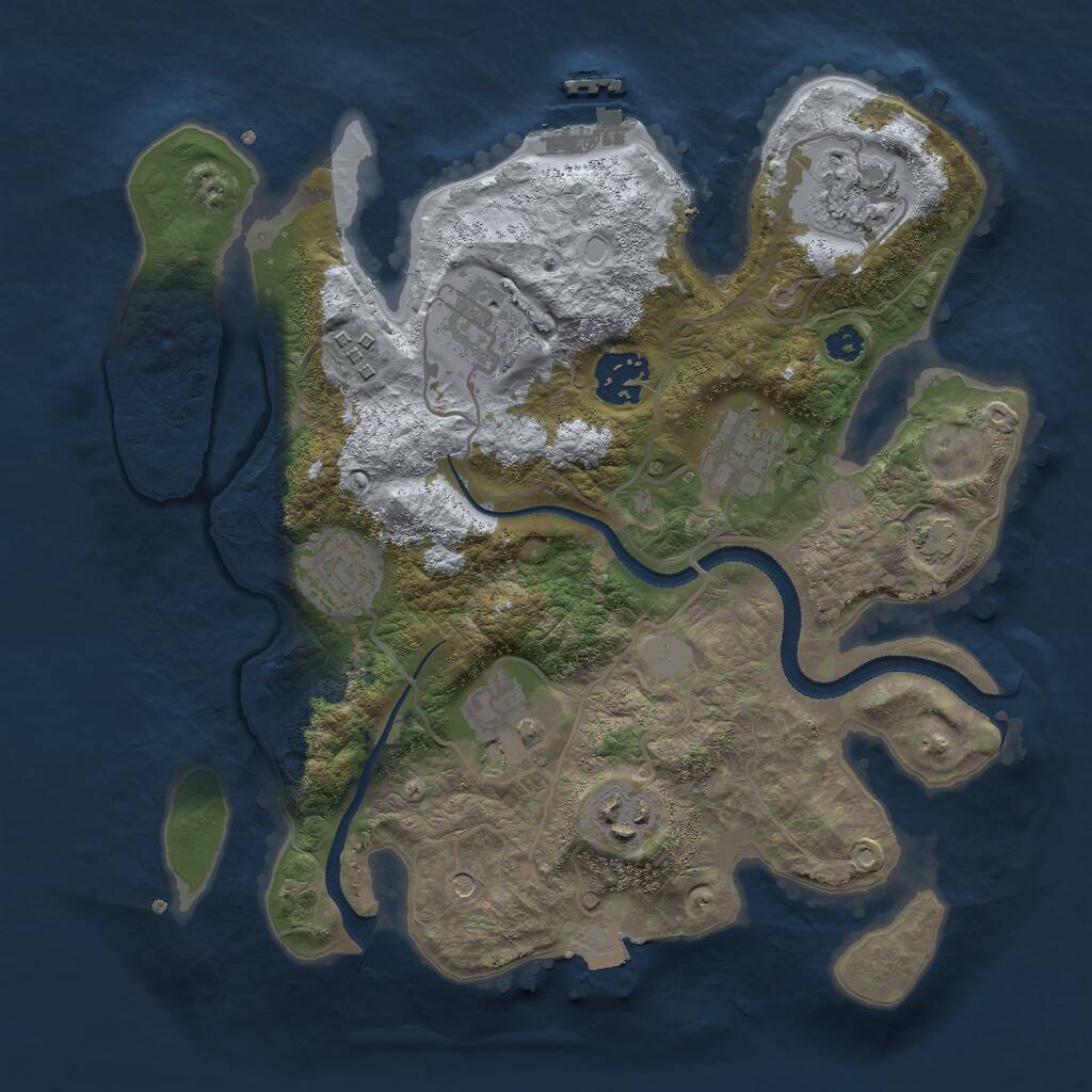 Rust Map: Procedural Map, Size: 3000, Seed: 31489, 12 Monuments