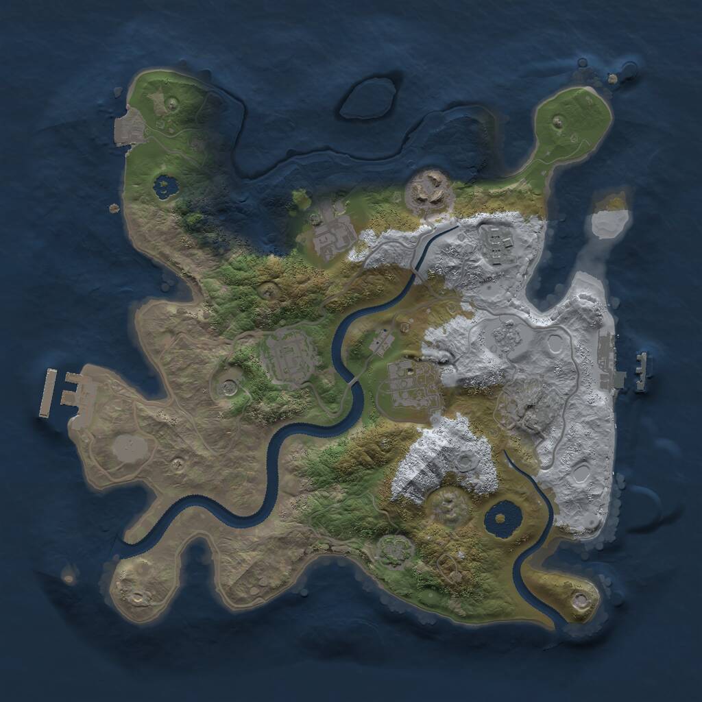 Rust Map: Procedural Map, Size: 2875, Seed: 406791640, 11 Monuments