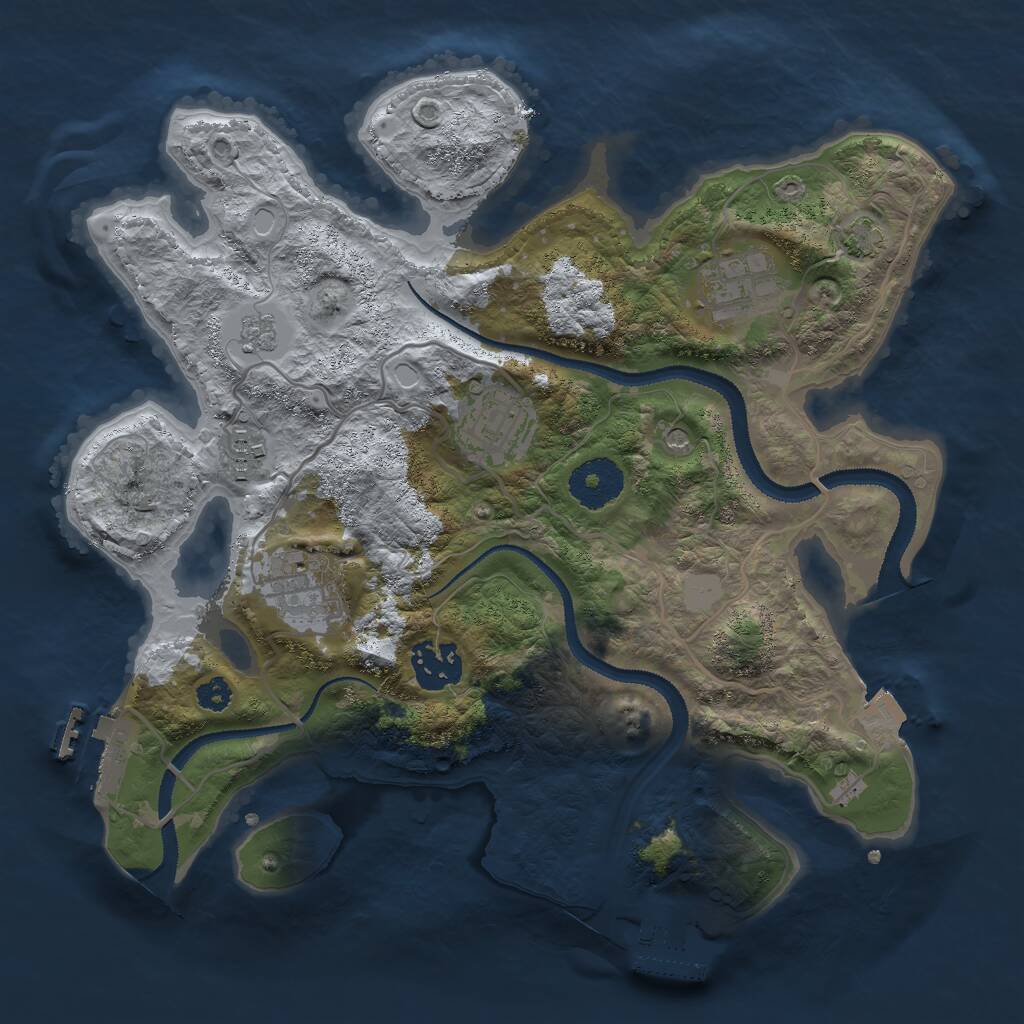Rust Map: Procedural Map, Size: 3000, Seed: 83968, 11 Monuments