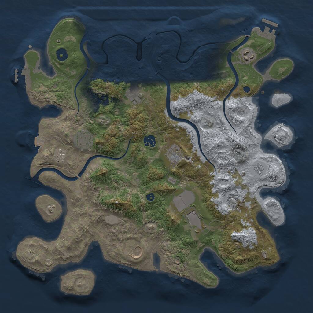 Rust Map: Procedural Map, Size: 3800, Seed: 260604187, 15 Monuments