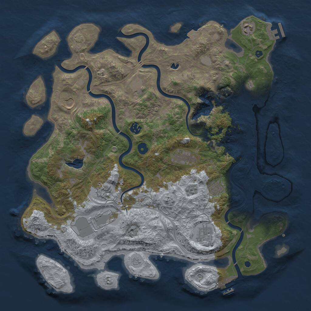 Rust Map: Procedural Map, Size: 4250, Seed: 7816243, 16 Monuments