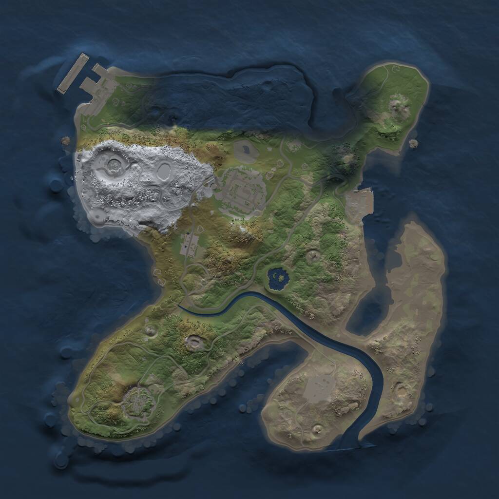 Rust Map: Procedural Map, Size: 2228, Seed: 871201728, 5 Monuments