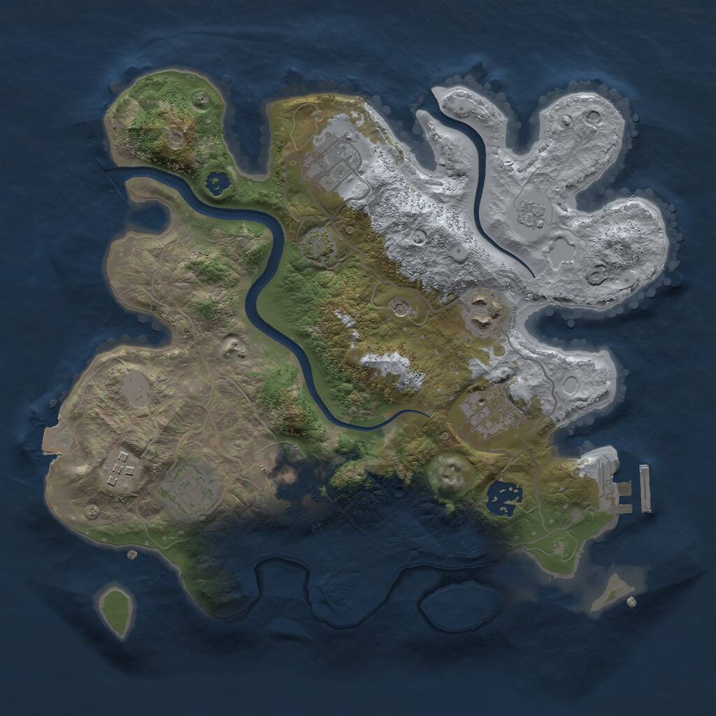 Rust Map: Procedural Map, Size: 3000, Seed: 1095210706, 12 Monuments
