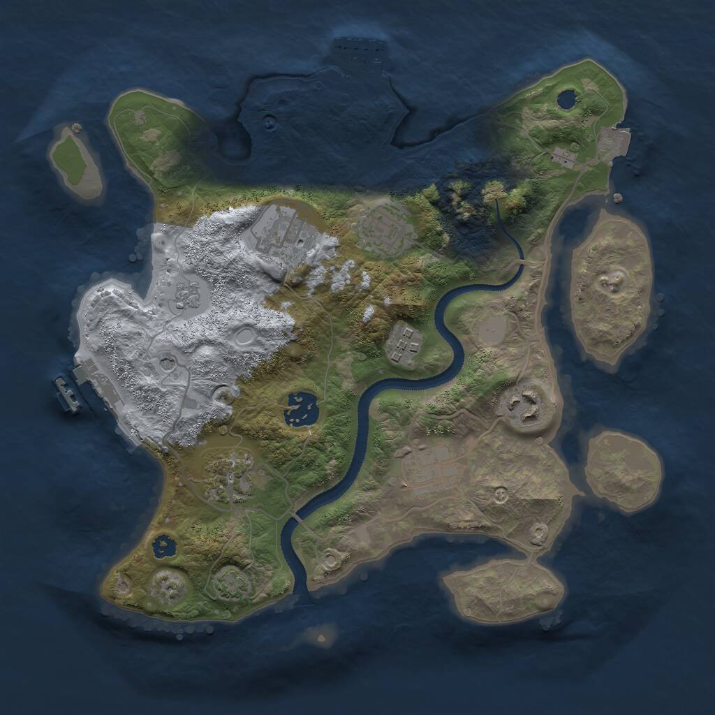 Rust Map: Procedural Map, Size: 3000, Seed: 35894128, 13 Monuments
