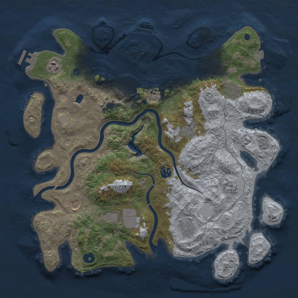 Rust Map: Procedural Map, Size: 4000, Seed: 1884651584, 16 Monuments