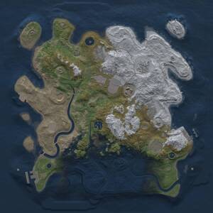 Thumbnail Rust Map: Procedural Map, Size: 3700, Seed: 1825766883, 15 Monuments