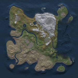 Thumbnail Rust Map: Procedural Map, Size: 3500, Seed: 2003693833, 14 Monuments