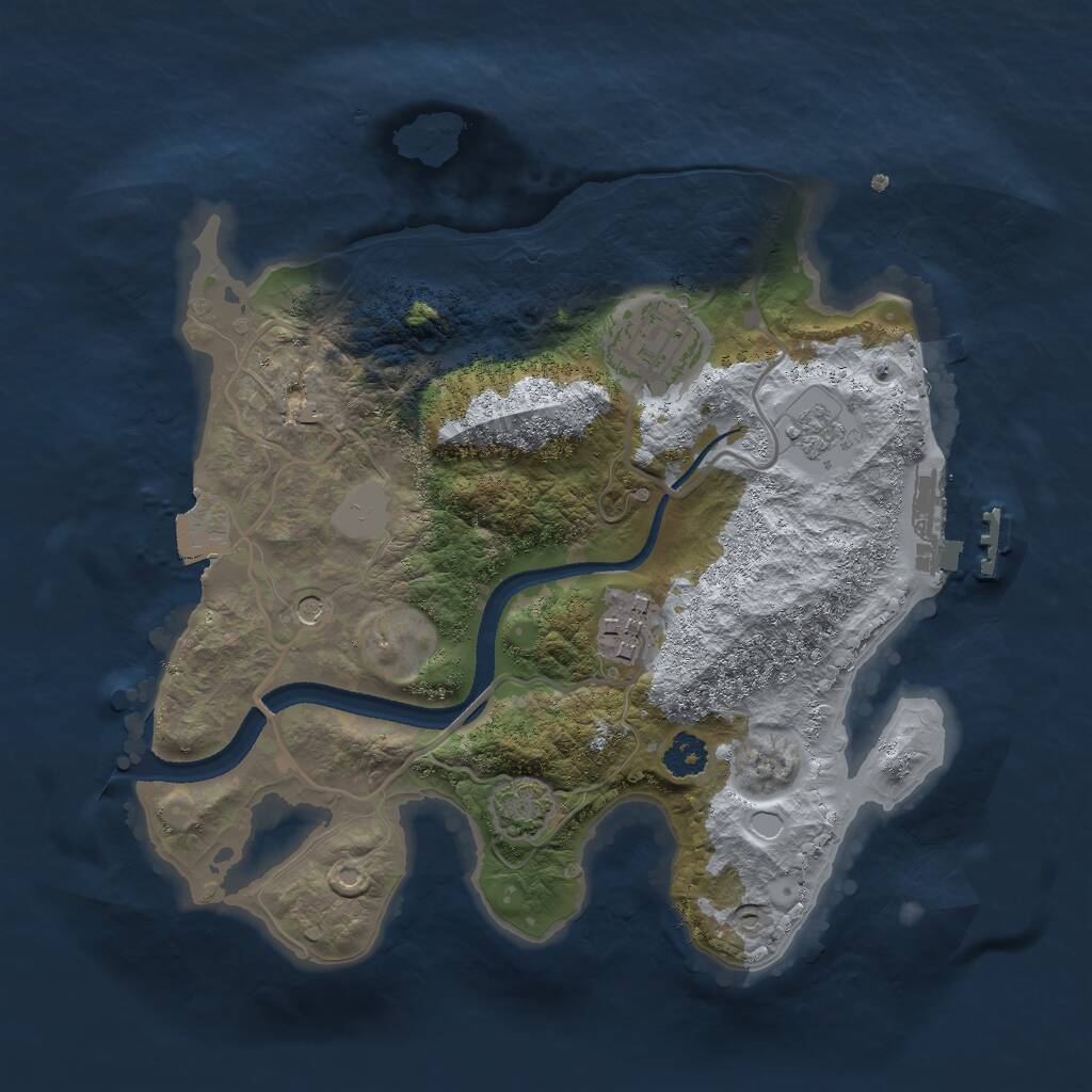 Rust Map: Procedural Map, Size: 2500, Seed: 481982, 7 Monuments