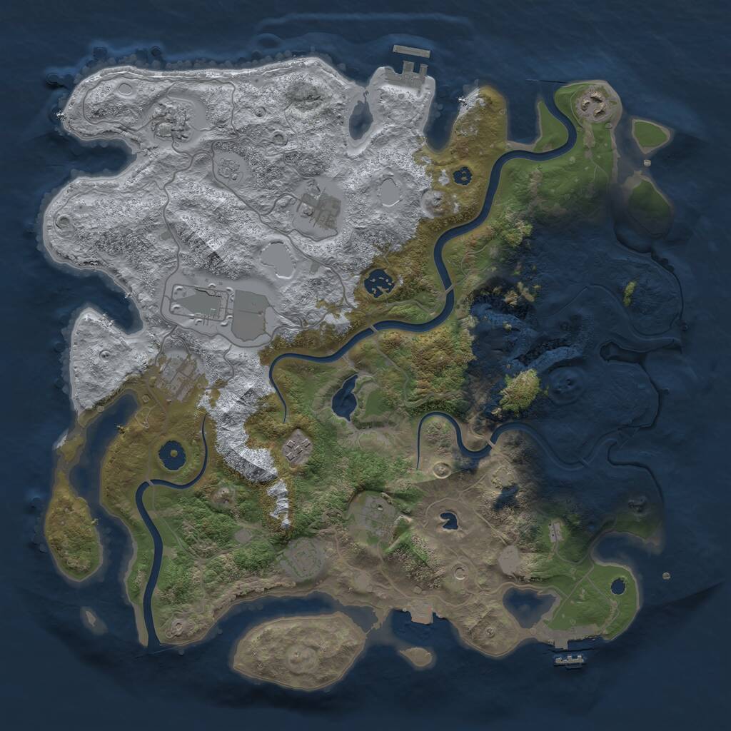 Rust Map: Procedural Map, Size: 4000, Seed: 251087692, 15 Monuments