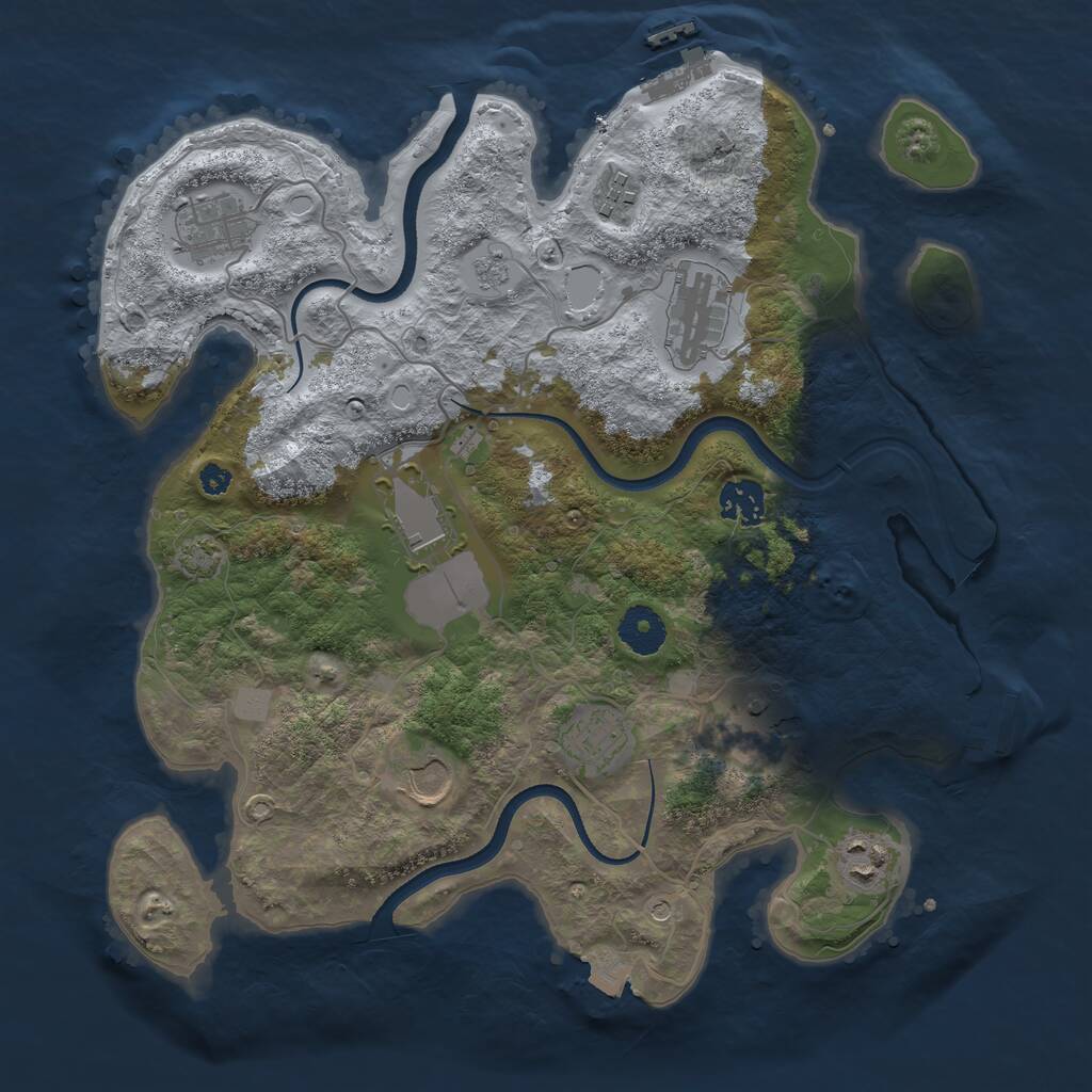 Rust Map: Procedural Map, Size: 3500, Seed: 35851, 15 Monuments