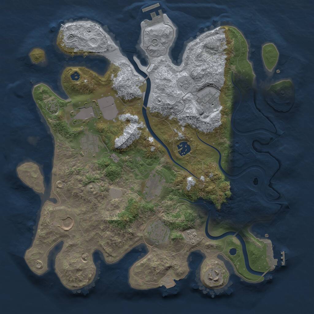 Rust Map: Procedural Map, Size: 3500, Seed: 998199, 15 Monuments