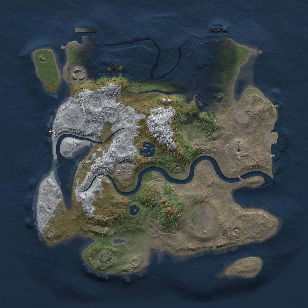 Rust Map: Procedural Map, Size: 3000, Seed: 111222333, 10 Monuments