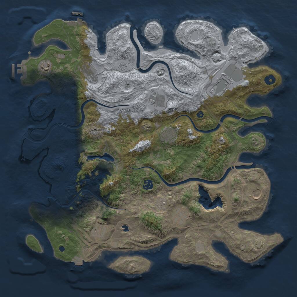 Rust Map: Procedural Map, Size: 4250, Seed: 1173244081, 16 Monuments