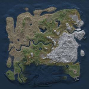 Thumbnail Rust Map: Procedural Map, Size: 4500, Seed: 1870987278, 16 Monuments