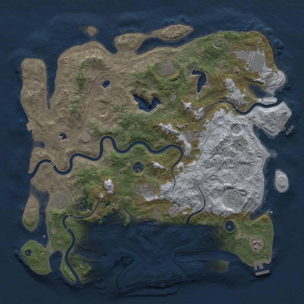 Rust Map: Procedural Map, Size: 4500, Seed: 1870987278, 16 Monuments