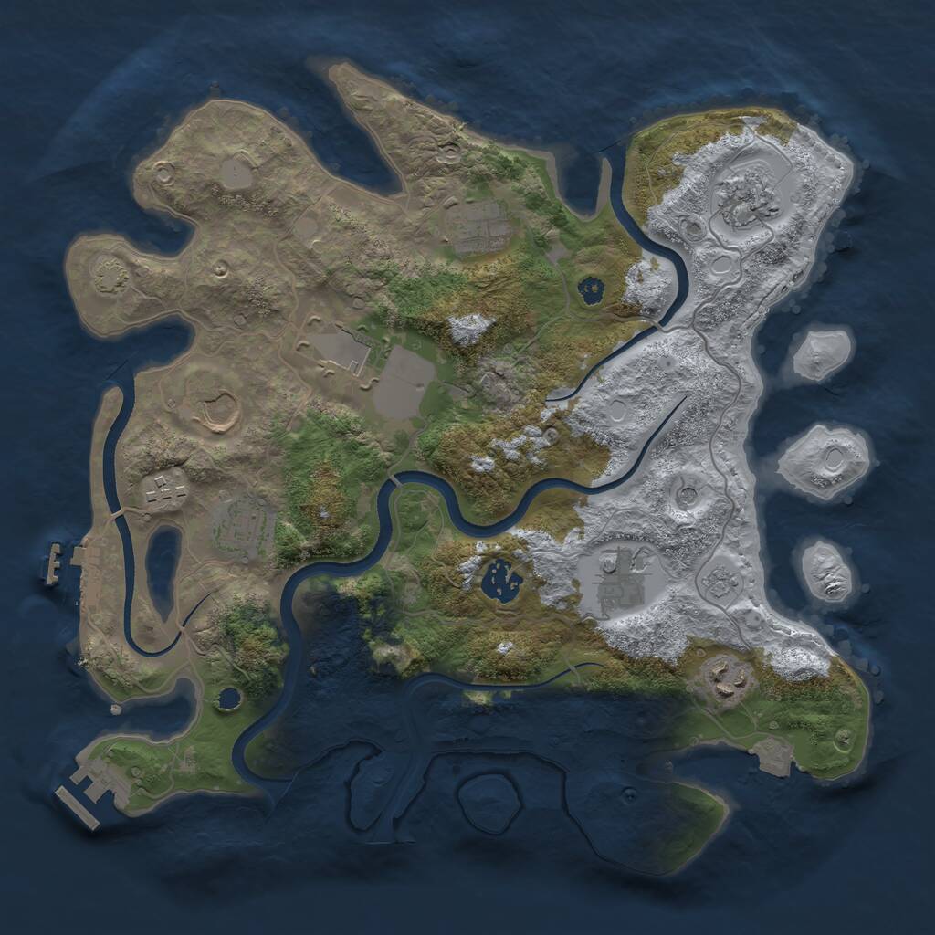 Rust Map: Procedural Map, Size: 3500, Seed: 1934460085, 15 Monuments