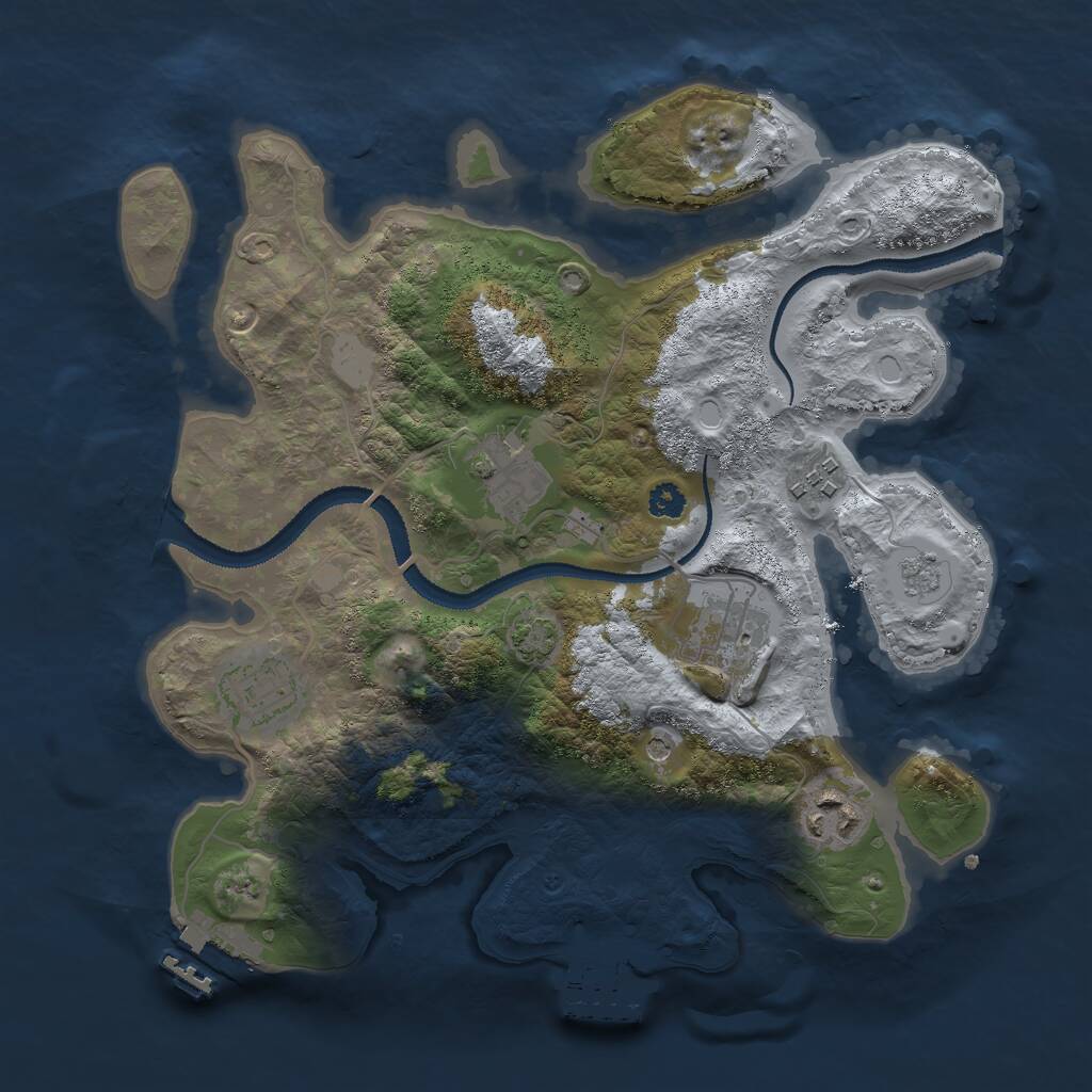 Rust Map: Procedural Map, Size: 3000, Seed: 458739960, 11 Monuments