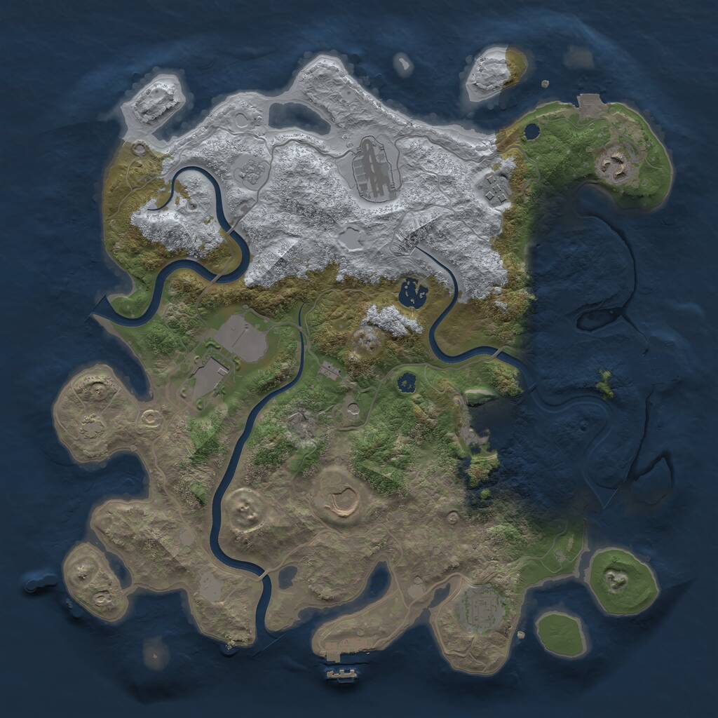 Rust Map: Procedural Map, Size: 3700, Seed: 1375940430, 14 Monuments
