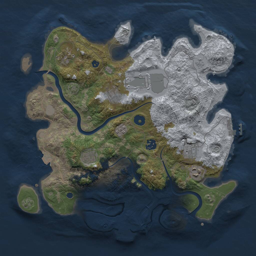 Rust Map: Procedural Map, Size: 3500, Seed: 120998, 14 Monuments