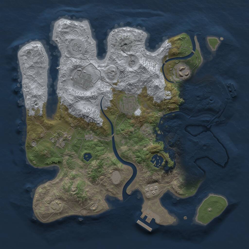 Rust Map: Procedural Map, Size: 3000, Seed: 277249198, 12 Monuments