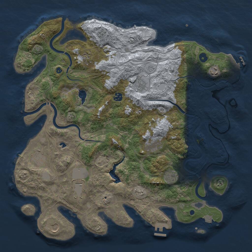 Rust Map: Procedural Map, Size: 4250, Seed: 789625697, 16 Monuments