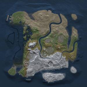 Thumbnail Rust Map: Procedural Map, Size: 3000, Seed: 1604087506, 14 Monuments