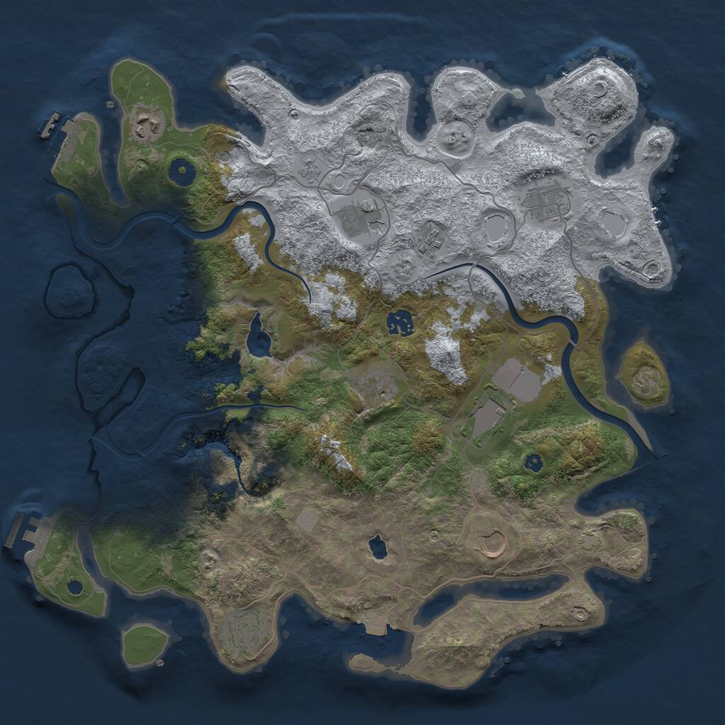 Rust Map: Procedural Map, Size: 4000, Seed: 43201, 15 Monuments
