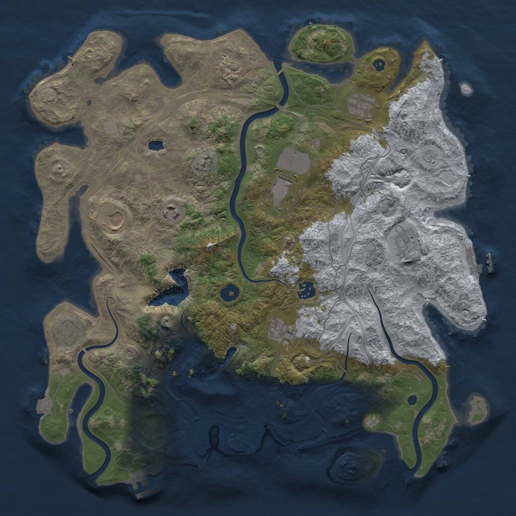 Rust Map: Procedural Map, Size: 4250, Seed: 352957090, 16 Monuments