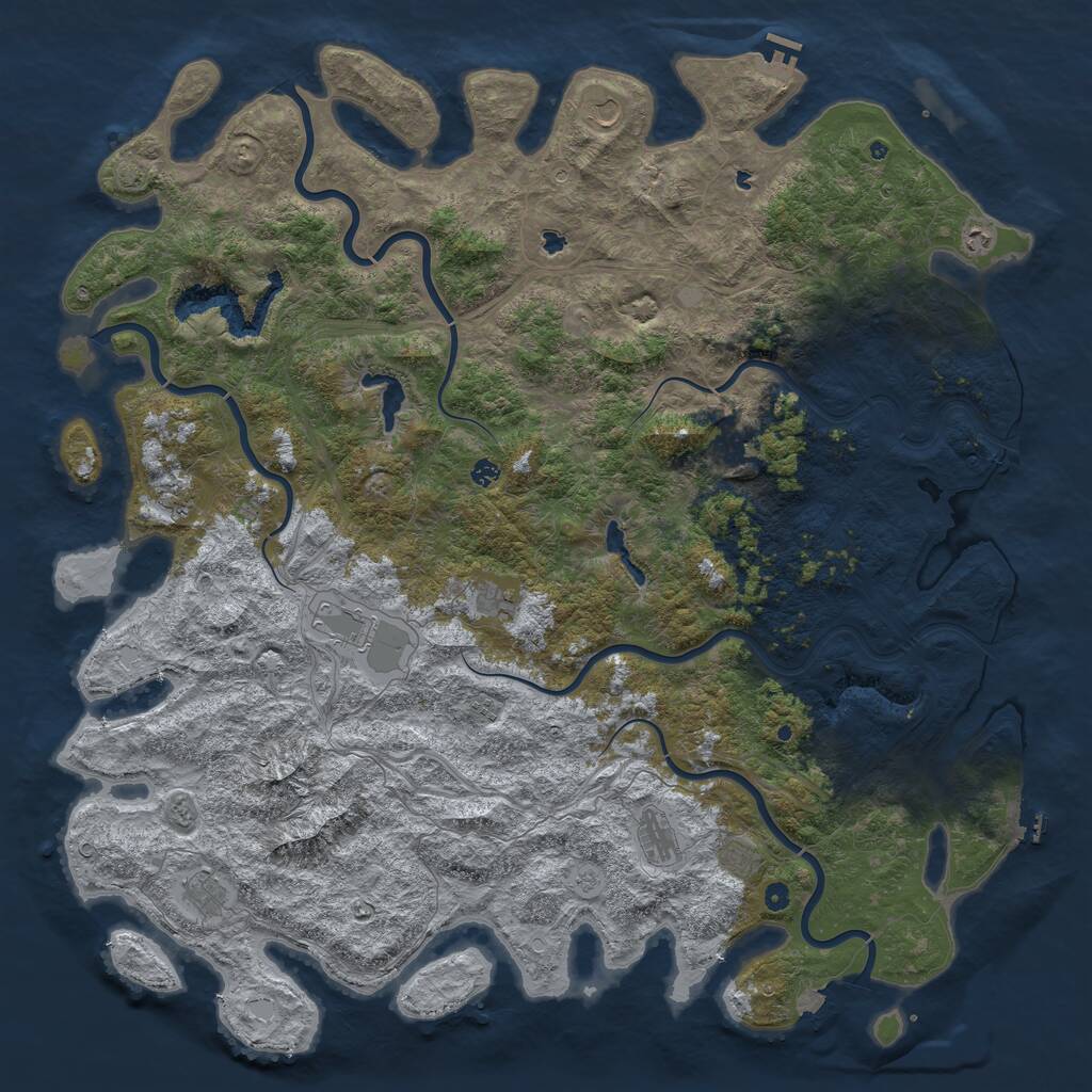 Rust Map: Procedural Map, Size: 6000, Seed: 26011337, 17 Monuments