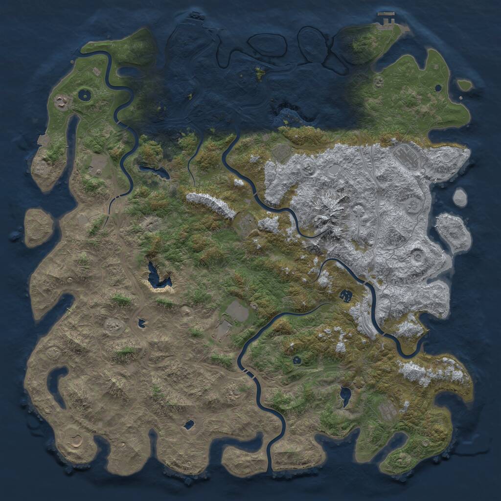 Rust Map: Procedural Map, Size: 6000, Seed: 16247934, 17 Monuments