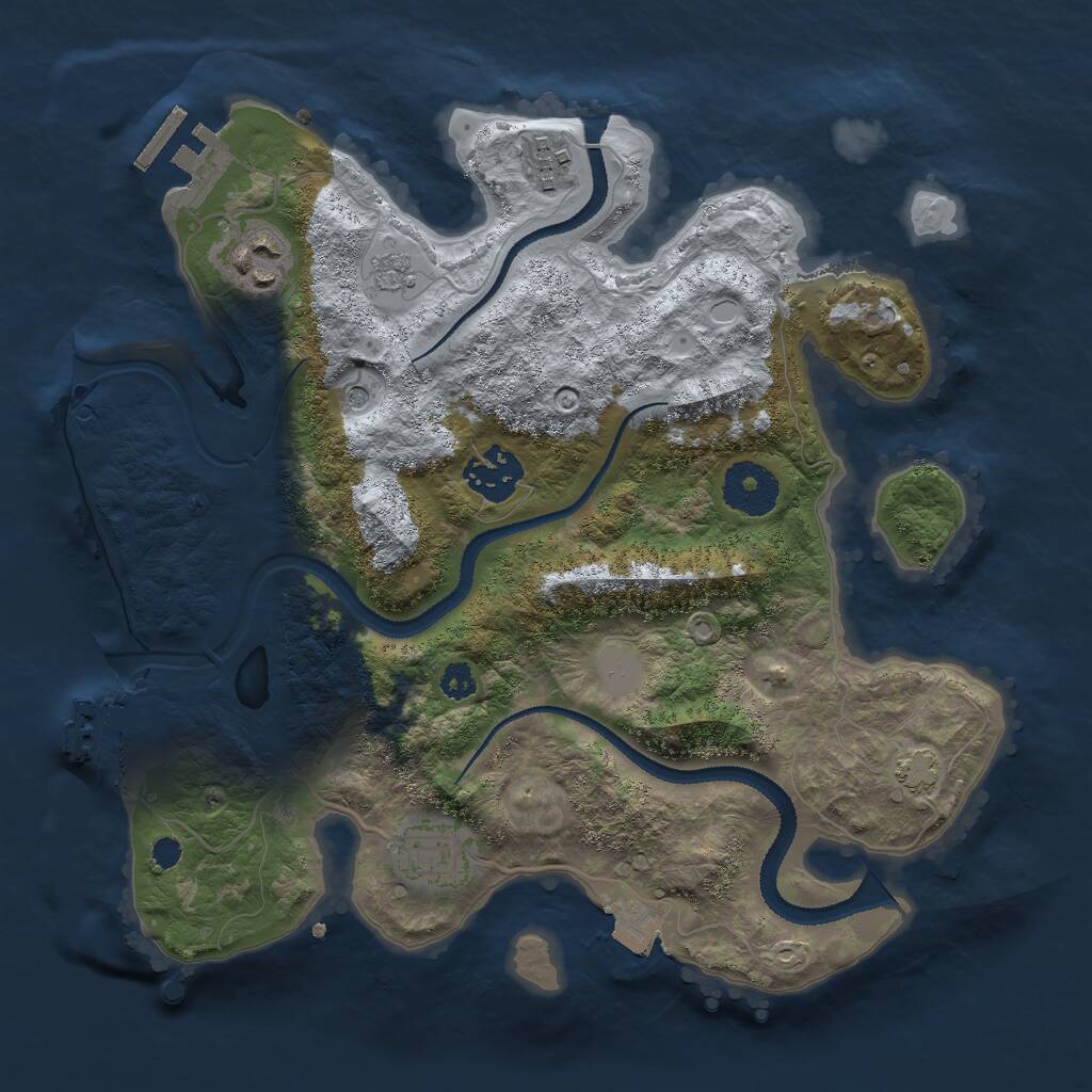 Rust Map: Procedural Map, Size: 3000, Seed: 22413, 10 Monuments