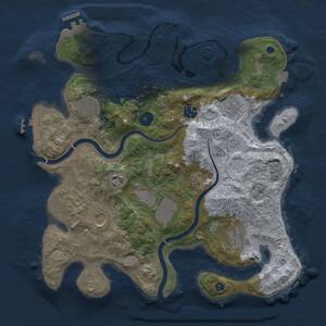 Thumbnail Rust Map: Procedural Map, Size: 3500, Seed: 1740862181, 14 Monuments