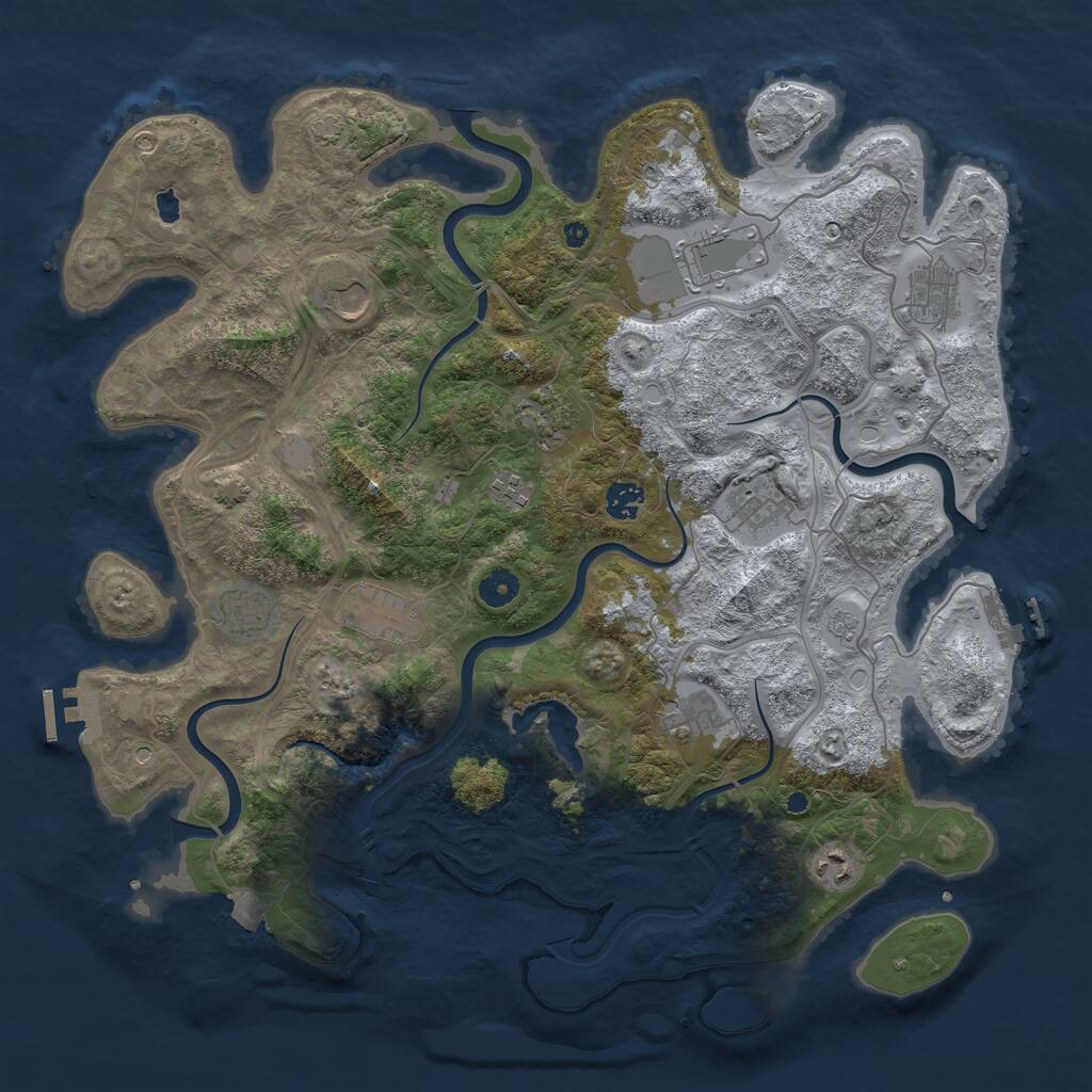 Rust Map: Procedural Map, Size: 4250, Seed: 1664645875, 17 Monuments