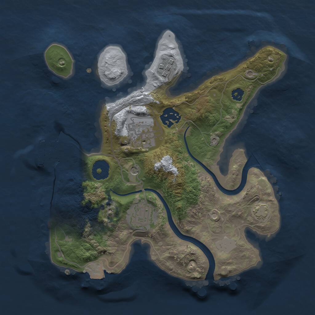 Rust Map: Procedural Map, Size: 2500, Seed: 4862, 8 Monuments