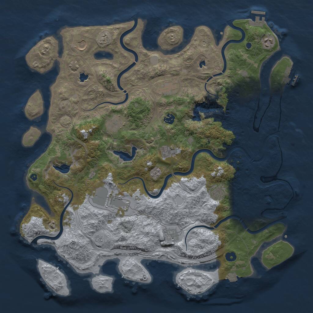 Rust Map: Procedural Map, Size: 4500, Seed: 7816243, 16 Monuments