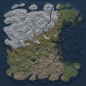Thumbnail Rust Map: Procedural Map, Size: 6000, Seed: 1238909, 17 Monuments