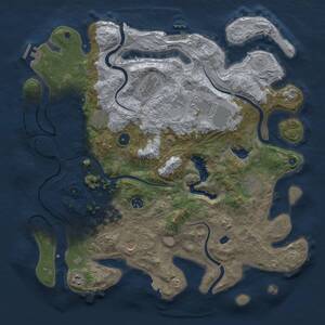 Thumbnail Rust Map: Procedural Map, Size: 4250, Seed: 12341564, 14 Monuments