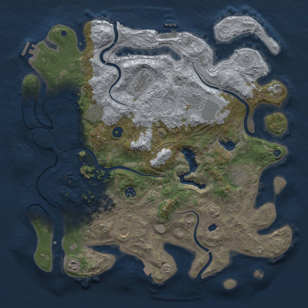 Rust Map: Procedural Map, Size: 4250, Seed: 12341564, 14 Monuments