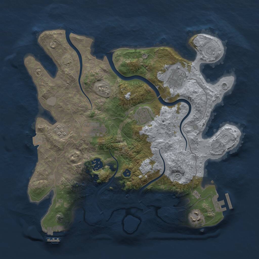 Rust Map: Procedural Map, Size: 3250, Seed: 1927315332, 12 Monuments