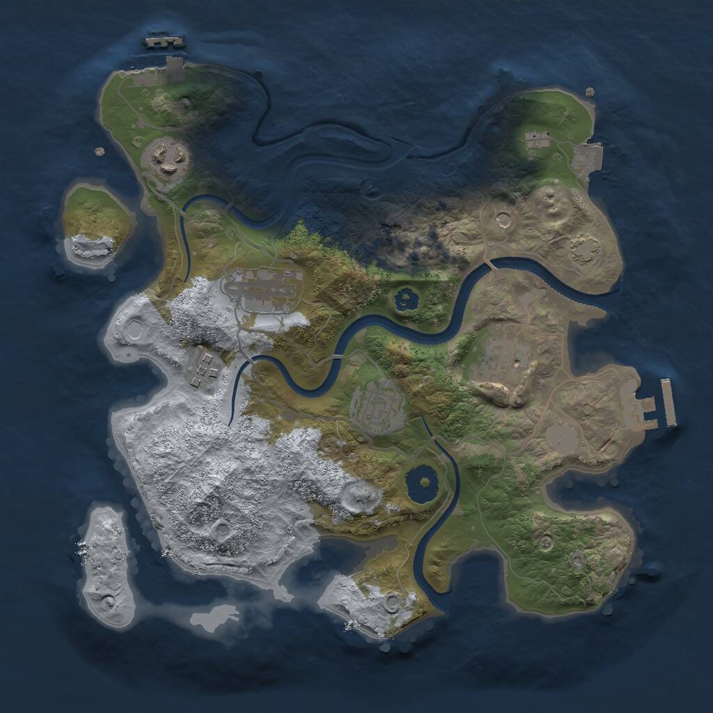 Rust Map: Procedural Map, Size: 3000, Seed: 325479983, 10 Monuments