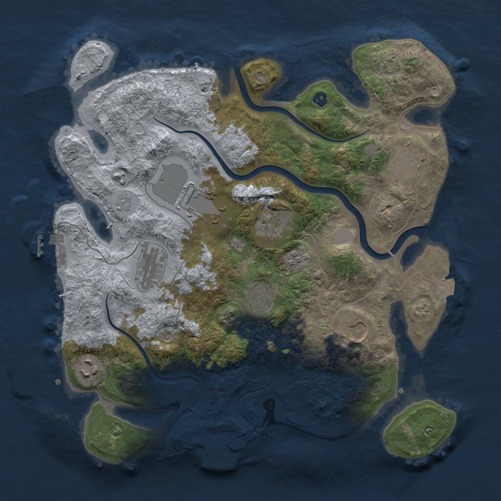 Rust Map: Procedural Map, Size: 3500, Seed: 1951840267, 14 Monuments