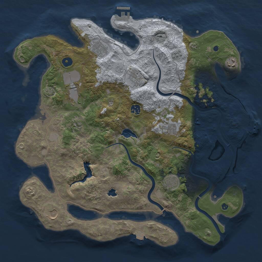 Rust Map: Procedural Map, Size: 4000, Seed: 552501137, 16 Monuments