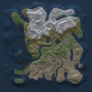 Thumbnail Rust Map: Procedural Map, Size: 3000, Seed: 1984956722, 10 Monuments