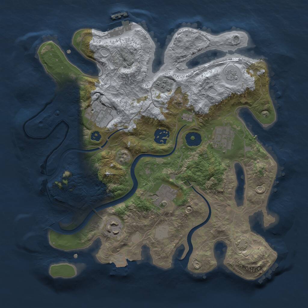 Rust Map: Procedural Map, Size: 3000, Seed: 1984956722, 10 Monuments