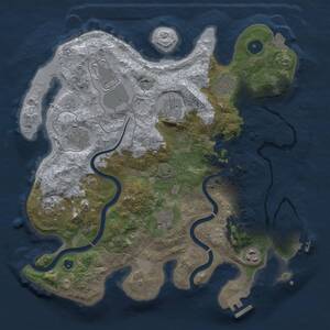 Thumbnail Rust Map: Procedural Map, Size: 3500, Seed: 498456318, 14 Monuments