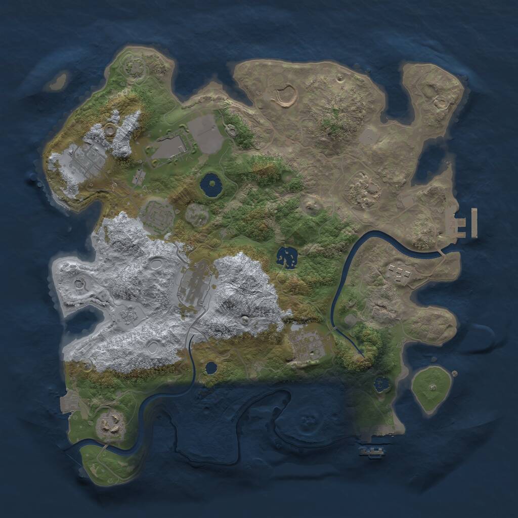 Rust Map: Procedural Map, Size: 3500, Seed: 67255087, 16 Monuments