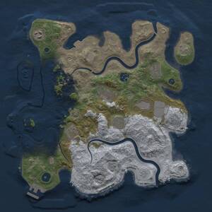 Thumbnail Rust Map: Procedural Map, Size: 3500, Seed: 1258785610, 14 Monuments
