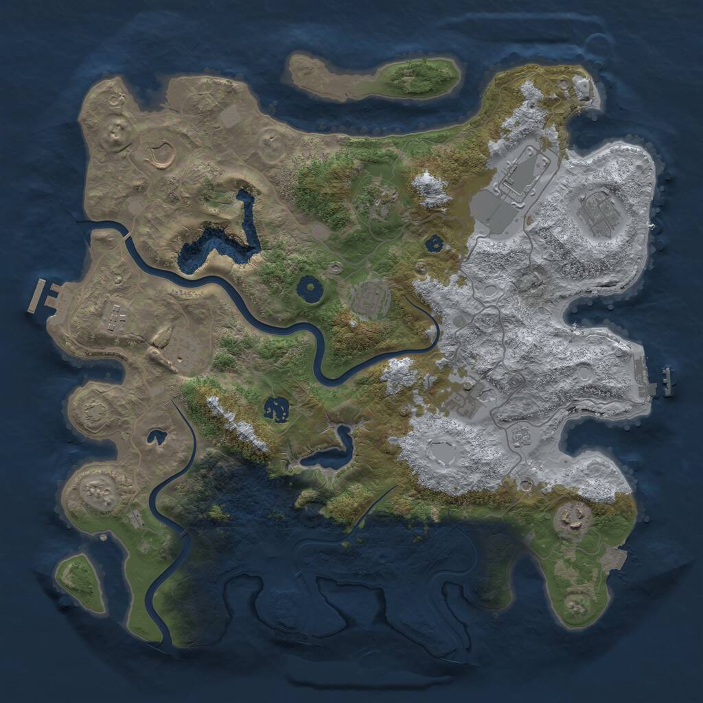 Rust Map: Procedural Map, Size: 4000, Seed: 2101845074, 16 Monuments